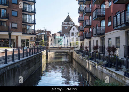 Der Hogsmill-Fluss in Kingston-upon-Thames Stockfoto