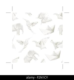 Origami, nahtlose Vektormuster Stock Vektor