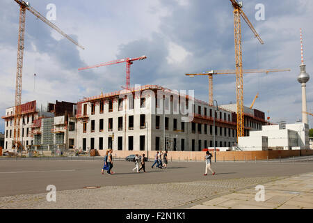 sterben Sie Baustelle des Berliner Stadtschlosses, Schlossplatz, Berlin-Mitte. Stockfoto