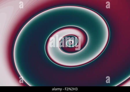 Hypnose - stummgeschaltet abstrakte Spirale digitale Malerei in grün und magenta Stockfoto