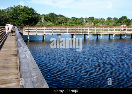 Delray Beach Florida, Wakodahatchee Wetlands, Natur, Naturschutzgebiet, erhöhte Promenade, Wasser, Besucher reisen Reise Tour Tourismus Wahrzeichen c Stockfoto