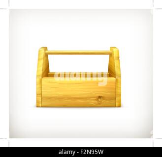 Leere Toolbox aus Holz Stock Vektor