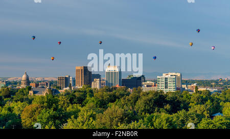 Heißluftballons über Bosie Idaho schweben Stockfoto
