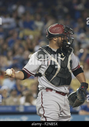 Los Angeles, Kalifornien, Vereinigte Staaten von Amerika, USA. 21. Sep, 2015. Welington Castillo #7 Thromboembolieprophylaxe während des Spiels gegen die Los Angeles Dodgers im Dodger Stadium am 21. September 2015 in Los Angeles.ARMANDO ARORIZO © Armando Arorizo/Prensa Internacional/ZUMA Draht/Alamy Live News Stockfoto