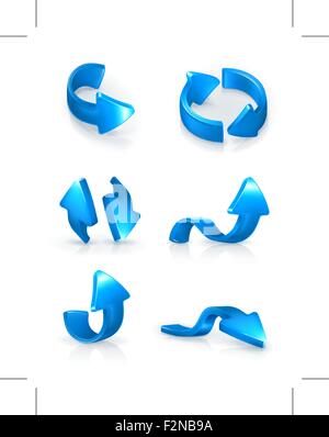 Blaue Pfeile Set, Vektor Stock Vektor