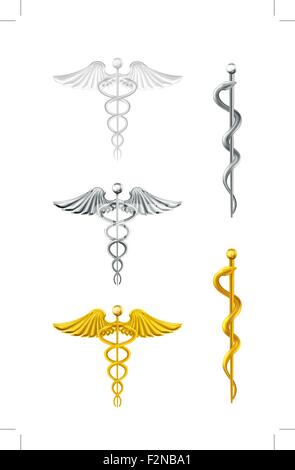 Caduceus, set Stock Vektor