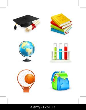 Schule-Icons, Vektor Stock Vektor