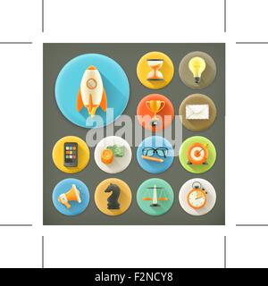 Universelle, lange Schatten Symbol set3 Stock Vektor