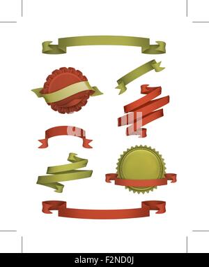 Vintage Bändern und Etiketten, Vektor Stock Vektor