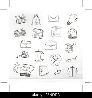 Business-Skizzen von Icons, Vektor-set Stock Vektor