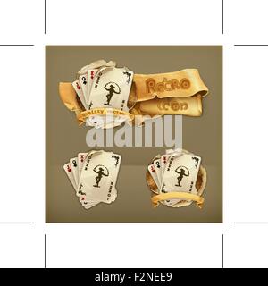 Spielkarten mit einem Joker Symbol Stock Vektor