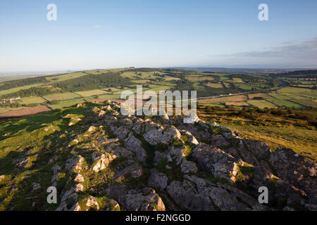 Blick vom Gipfel des Crook. Mendip Hills. Somerset. VEREINIGTES KÖNIGREICH. Stockfoto