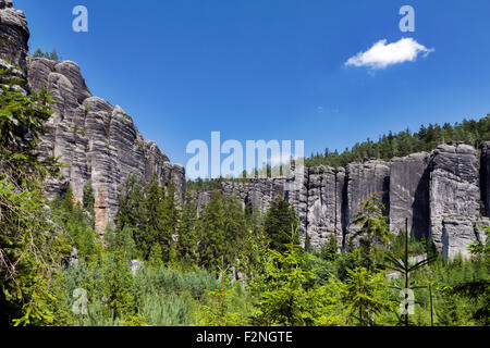 Tschechischen Geologie, Naturlandschaft, Teplicke Rock, Adrspasko-Teplicke rock Stockfoto