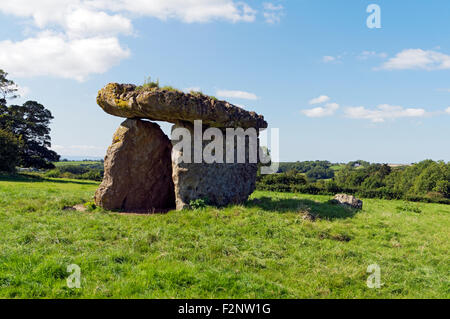 Maes Y Felin oder St Lythans Grabkammer, Vale of Glamorgan, South Wales, UK. Stockfoto