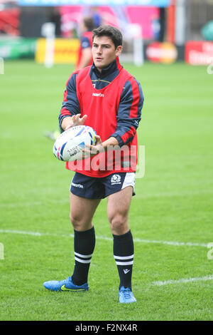 Sam Hidalgo-Clyne, Schottlands Scrum-Hälfte, während des Trainings für den Rugby World Cup 2015 Stockfoto