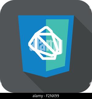 Vektor-Web Entwicklung Schild Zeichen - Js Framework Dart. isolierte Symbol auf weiß Stock Vektor