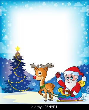 Rahmen mit Santa Claus Thema 7 - Bild-Darstellung. Stockfoto