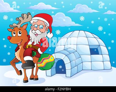 Iglu mit Santa Claus Thema 2 - Bild-Darstellung. Stockfoto