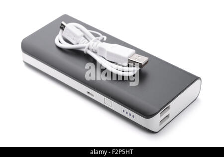 Powerbank isoliert auf weiss Stockfoto