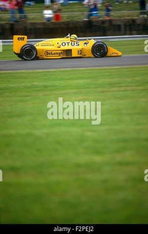 Ayrton Senna in seinem Lotus-1987 Stockfoto