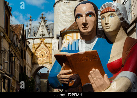 Nicolas Restif De La Bretonne von Francois Brochet, Auxerre, Yonne, Burgund, Frankreich Stockfoto