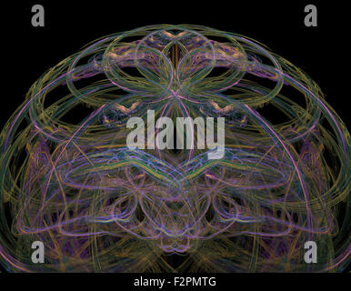 Brennendes Plasma fließt in einem dunklen Raum. Energetische Hintergrund. Stockfoto