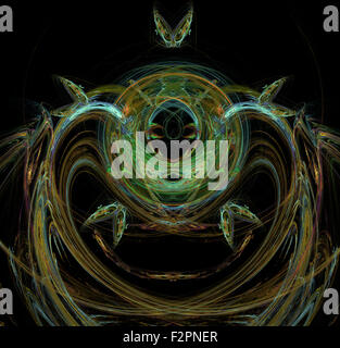 Brennendes Plasma fließt in einem dunklen Raum. Energetische Hintergrund. Stockfoto