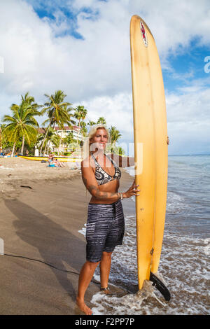 Surfer in Lahaina, Maui Stockfoto