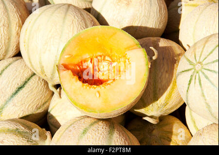 Melone am Marktstand in Provence Frankreich Europa Stockfoto