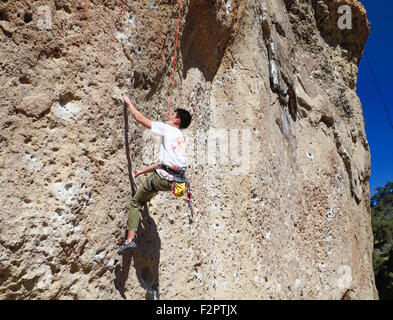 Kletterer im Malibu Creek State Park Stockfoto