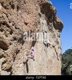 Kletterer im Malibu Creek State Park Stockfoto