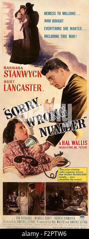 Sorry, Wrong Number - Filmplakat Stockfoto