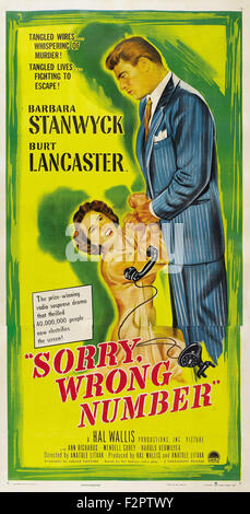 Sorry, Wrong Number - Filmplakat Stockfoto