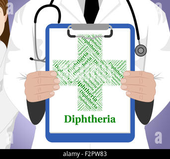 Diphtherie-Wort Angabe Corynebacterium Diphtheriae und Ansteckung Stockfoto