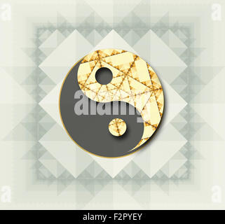 Stilisierte Yin-Yang-Symbol in der Farbe. Stockfoto