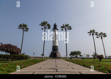 Lima, Peru - 29. August 2015: Foto von der Leuchtturm Faro de Marina im Stadtteil Miraflores. Stockfoto