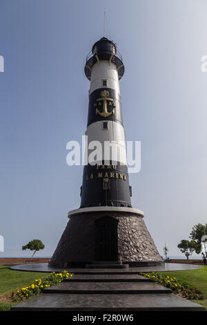 Lima, Peru - 29. August 2015: Foto von der Leuchtturm Faro de Marina im Stadtteil Miraflores. Stockfoto