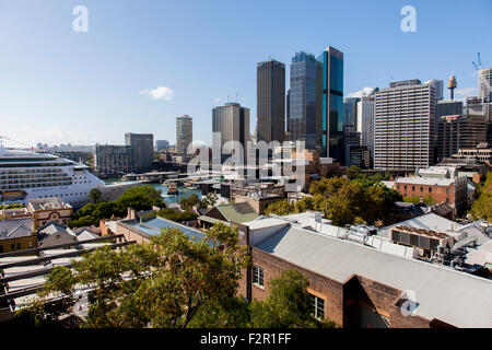 Sydney Central Business District erschossen von den Felsen Stockfoto