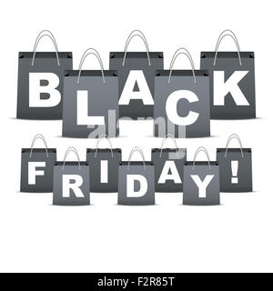 Hintergrund der Black Friday Umsatz mit Buchstaben in Warenkorb Stockfoto