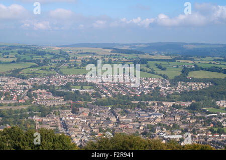 Ein Blick auf Otley aus The Chevin, West Yorkshire, England, UK Stockfoto