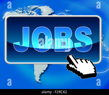 Jobs-Taste zeigt World Wide Web und Website Stockfoto