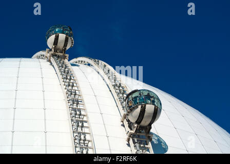 Globen, Ericsson Globe, mit SkyView Standseilbahn, Johanneshov Bezirk, Stockholm, Schweden Stockfoto