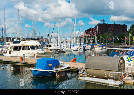 Pfeiler, Wasahamnen, Vasa, Hafen Insel Djurgården, Stockholm, Schweden Stockfoto