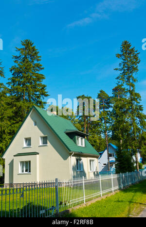 Bereich der Häuser, Joesuu, Ferienort in der Nähe von Narva, Ida-Viru County Ostestland, Europa Stockfoto