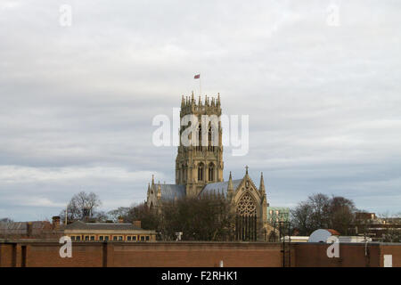 Das Münster und die Pfarrkirche St. Georg in Doncaster, Großbritannien. Stockfoto