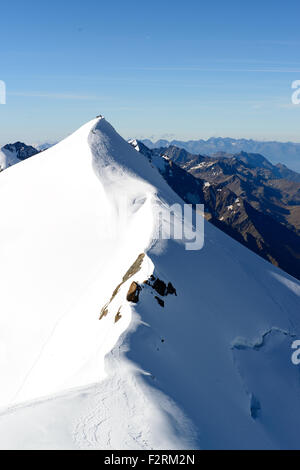 Monte Cevedale Mit Bergsteiger / Cevedale mit Bergsteiger Stockfoto