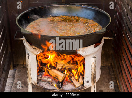 Usbekische Reis kochen Stockfoto