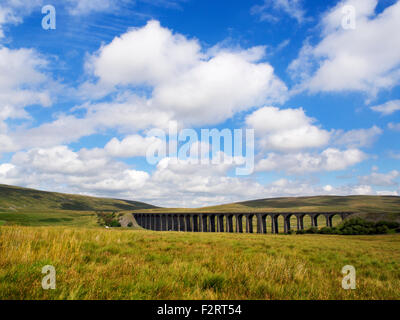 Ribblehead-Viadukt aus Gauber Weide wenig Ribblehead Yorkshire Dales North Yorkshire England Stockfoto