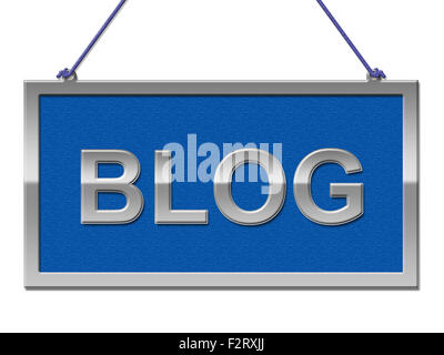 Blog-Schild Online-Blogger und Nachricht Stockfoto