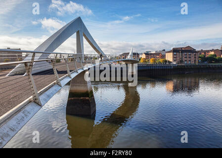 Tradeston-Brücke und den Fluss Clyde, Glasgow, Schottland. Stockfoto